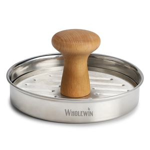 5 pouces en acier inoxydable 304 Burger Press Eco-Friendly <span class=keywords><strong>Hamburger</strong></span> Patty Maker avec manche en bois pour la préparation de la viande de cuisine à domicile - Product Image 2