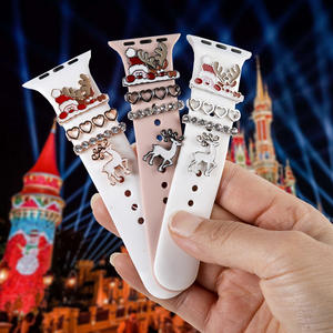 Botón mágico lindo esmalte DISEÑO DE Navidad reloj banda encantos letra para <span class=keywords><strong>Apple</strong></span> <span class=keywords><strong>Watch</strong></span> 100 aniversario reloj banda Pin Stud - Product Image 6