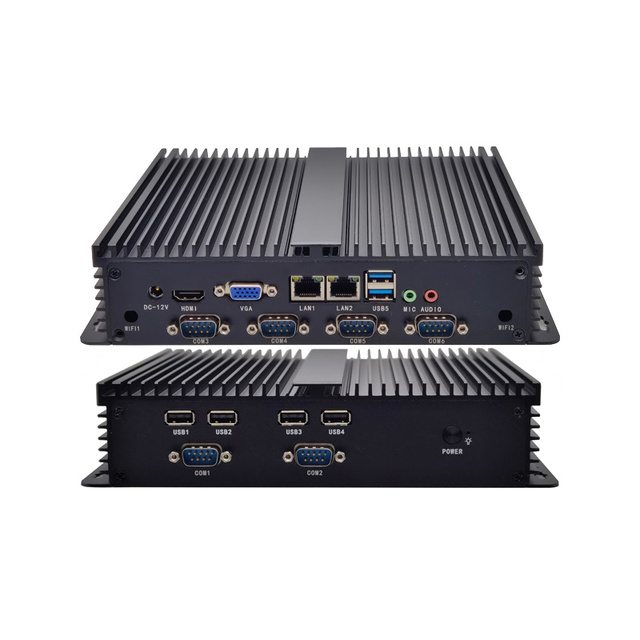 Industrial I5-5200U Mini Pc DDR3 with 6*COM 2*USB VGA+HD MI Embedded Computer Industrial Fanless Mini Pc