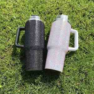 Vaso de Lujo Súper Brillante de 40oz con Diamantes de Imitación y Asa, Vaso Moderno de 40oz con Brillo Completo - Product Image 5