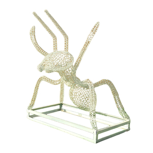 Escultura de hormiga de acero inoxidable, escultura de hormiga perforada, escultura de animal de césped comunitario, escultura de hormiga tejida - Product Image 6