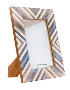 Cadre photo en résine blanche faite à la main et combinaison de bois MDF cadre photo en résine décorative en bois d'os et de corne - Product Image 5