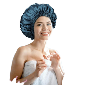 Wholesale Custom Logo Reversible Double Layer Satin <strong>Bonnets</strong> Night Sleep Cap Hair <strong>Bonnet</strong> with Soft Elastic Band - Product Image 5