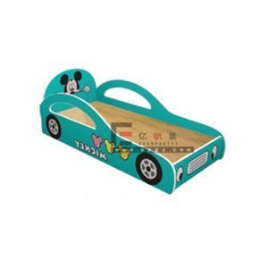Muebles de jardín de infantes Dormitorio moderno Colorido Coche divertido en forma de niños Cama individual de madera con barandilla para niños - Product Image 2