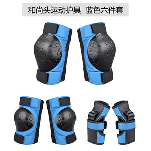 Équipement de protection pour patinage à roulettes pour enfants, ensemble de 6 pièces, coussinets pour genoux, coudes et mains, absorption des chocs, unisexe, rose - Product Image 4