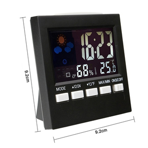 New <b>Digital</b> Thermometer Hygrometer Colorful LCD Thermometer Clock Alarm Snooze Function <b>Calendar</b> Weather Forecast Display - Product Image 6