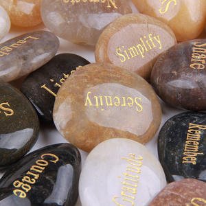 Personalizado Mixed Presente Oração Gravado Inspirado Palavra Pedras Rio Rock Meditação Decorativa Bolso Palm <span class=keywords><strong>Stone</strong></span> Gemstone Carving - Product Image 2