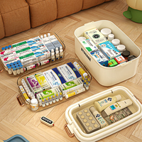 Boîte de rangement de médicaments de grande capacité, organisateur de premiers secours en plastique, conteneur de stockage médical transparent, organisateur multicouche