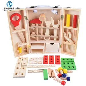 Kit de herramientas para niños, caja de madera, juego de juguetes de madera, juego de juguetes de construcción, vástago educativo