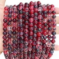 Perles rondes en agate naturelle veinée noire, vente en gros, fournitures pour la fabrication de bijoux, bracelets et colliers DIY