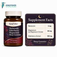 Gommes à mâcher végétariennes à faible teneur en sucre pour le sommeil, à la mélatonine, à l'extrait de sureau et au citrate de magnésium 3 mg, 60 unités