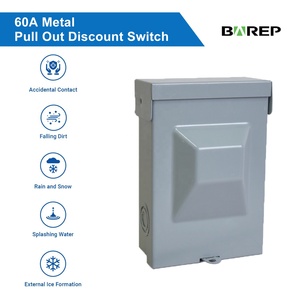 Barep 240V 60 amp thời tiết không nóng chảy AC ngắt kết nối hộp kim loại ngoài trời kéo ra công tắc an toàn cho điều hòa không khí - Product Image 3