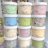 Pot à glace en PP avec couvercle à vis 6oz, empilable, pour yaourt glacé, transparent, rond, hermétique, réutilisable, lot en gros