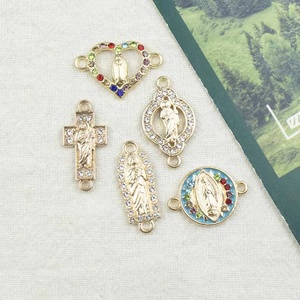Risingmoon crochet <span class=keywords><strong>plaque</strong></span> or alliage de Zinc cristal mort San Judas tortue éléphant bijoux à bricoler soi-même breloques croix vierge marie accessoire - Product Image 1
