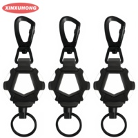 XXH P108 Porte-badge rétractable tactique de haute qualité avec boucle d'escalade et support pour carte d'identité, accessoires noirs