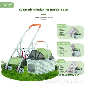 Bndc convertible détachable motif pied <span class=keywords><strong>de</strong></span> poule chariot d'animalerie réglable en plastique <span class=keywords><strong>poussette</strong></span> <span class=keywords><strong>pour</strong></span> animaux <span class=keywords><strong>de</strong></span> compagnie et chariot <span class=keywords><strong>de</strong></span> voyage <span class=keywords><strong>pour</strong></span> chats et chiens - Product Image 5