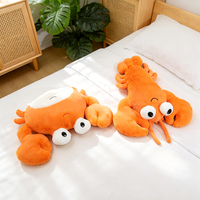 Peluche géante réaliste de crabe ou homard orange, jouet en peluche doux en forme d'animal marin, coussin corporel pour enfants, vente en gros d'usine
