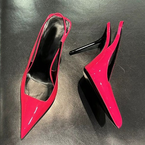 Nouvelles sandales élégantes à talons aiguilles pointus vertes, couleur unie, pour femme, collection été 2025 - Product Image 3