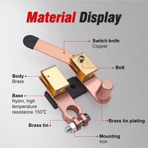 สวิตช์ตัดแบตเตอรี่แบบกิลโยตินทองเหลืองอเนกประสงค์ 12-24V 250A สำหรับยานยนต์ - Product Image 2