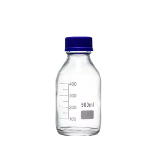 Botella de Reactivo de Vidrio Borosilicato 3.3 XZ LAB con Tapa de Rosca Azul GL45, Botella Graduada para Almacenamiento de Medios, Autoclavable, 100ml 250ml - Product Image 1