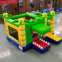 Structure gonflable crocodile pour location commerciale, jeux d'extérieur, avec souffleur, en PVC robuste