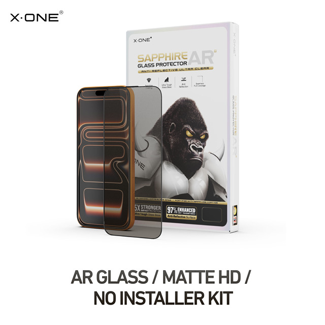 X-ONE 9H AR AG Matte Tempered Glass Screen Protector Anti-Glare Anti Fingerprint for iPhone 18 17 Pro Max 16 15 Case Friendly
