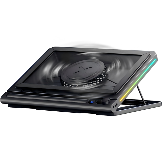 NUOXI New Compressed Air Laptop Cooler High Speed Turbo Fan Pen Pressurized Air RGB Lighting Gaming Laptop Cooling Pad LCD