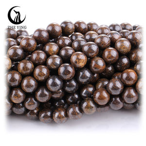 Perles de bronzite Zhe Ying 6/8/10 mm, bracelet jaune, perles de pierre naturelle pour la fabrication de bijoux, perles de bronzite naturelles - Product Image 1