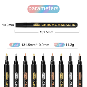 Offre Spéciale 0.7mm Or Argent Cuivre Art <span class=keywords><strong>Miroir</strong></span> Chrome Métallique <span class=keywords><strong>Marqueur</strong></span> Étanche Permanent Brillant Peinture Stylo Chrome <span class=keywords><strong>Marqueur</strong></span> - Product Image 2