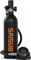 Saisub - Bouteille d'oxygène portable haute pression en acier inoxydable 1L - Équipement complet de plongée sous-marine SCUBA - Petite bouteille de gaz de rechange