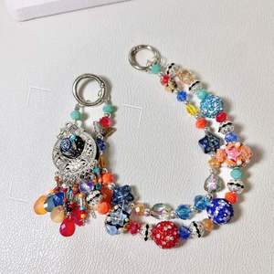 Light Luxury Shiny Butterfly <b>Beaded</b> <b>Phone</b> Strap, Heavy Craft Short Wrist Bag Charm, Unique Design Decorative <b>Chain</b> - Product Image 2