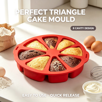 Moule à gâteau triangulaire en silicone réutilisable à 8 cavités, antiadhésif, adapté au four à micro-ondes pour la cuisson de gâteaux au fromage