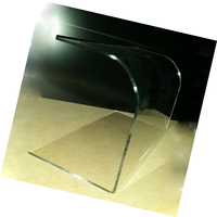 Écran de protection incurvé anti-éternuements en acrylique transparent, présentoir à gâteaux et aliments en plexiglas de 500 mm de long, avec cache anti-poussière pour comptoir