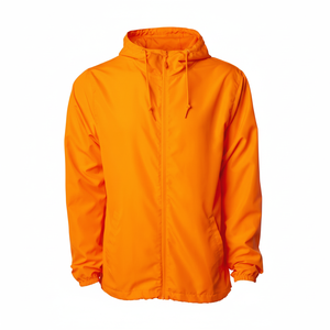 Chaqueta cortavientos de poliéster 100% con logotipo personalizado, novedad en línea, capucha con cremallera, chaqueta cortavientos impermeable ligera para hombre - Product Image 1