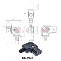 Cordon d'alimentation coudé IEC320 C13 C14, assemblage de fiches de connexion IEC, prise de sortie PDU UPS, prise électrique AC 10A 250V