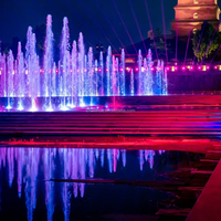 Fontaine de sol interactive musicale avec lumières RGB à rythme personnalisé et eaux dansantes