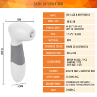 Appareil de massage corporel électrique en silicone imperméable 7-en-1, brosse nettoyante sonique rotative pour le visage, exfoliant pour la peau