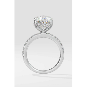 Anillo de Compromiso de Alta Calidad con Halo Oculto y Piedras Brillantes que Muestran una Elegante Artesanía para Joyería de Compromiso y Boda - Product Image 1