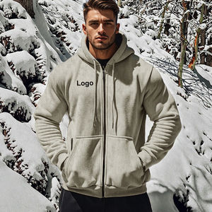 Sudadera con Capucha RUIQUWIN Otoño Invierno 2025 para Hombre, Estilo Vintage, Talla Grande, con Cierre, Suave, Cálida, Color Sólido, Ecológica, para Fitness - Product Image 3