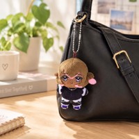 Porte-clés en peluche personnalisé sur mesure, breloque de sac en peluche, pendentif de personnage d'anime sur mesure, vente en gros