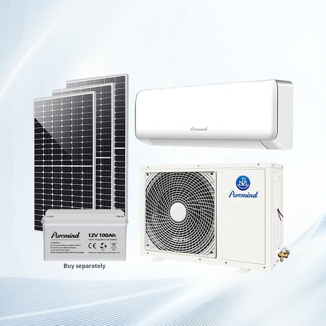 9000-24000Btu Completely off Grid Air Conditioner Solar Powered 24V 48V Mini Split Solaire Air Conditioning System for Home