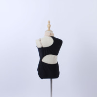 Justaucorps de danse en Spandex noir costume de nombril vêtements de danse scène Performance Costume de danse du ventre