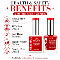 NEWNAIL 2in1 Vegan Non-Toxique Hema-Free Oil Base Neon Gel Acrylique LED-Cured UV Polish Long-Lasting DIY Designer Nail