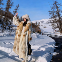 Manteau en fourrure de vison pleine fourrure de luxe, blanc platine et velours Purple Label - Vêtement d'extérieur en fourrure de vison haut de gamme pour femmes