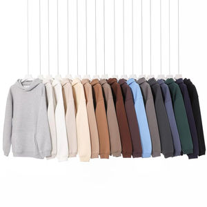 Heavyweight 350g Flamme Mélangé Polaire À Capuche Hommes Sans Cordon Surdimensionné Pull Streetwear Sweat À Capuche - Product Image 1