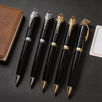 Nouveau stylo bille créatif à tête d'aigle en relief, personnalisable avec logo, pour bureau, papeterie rotative, cadeau, animal, encre dorée et argentée