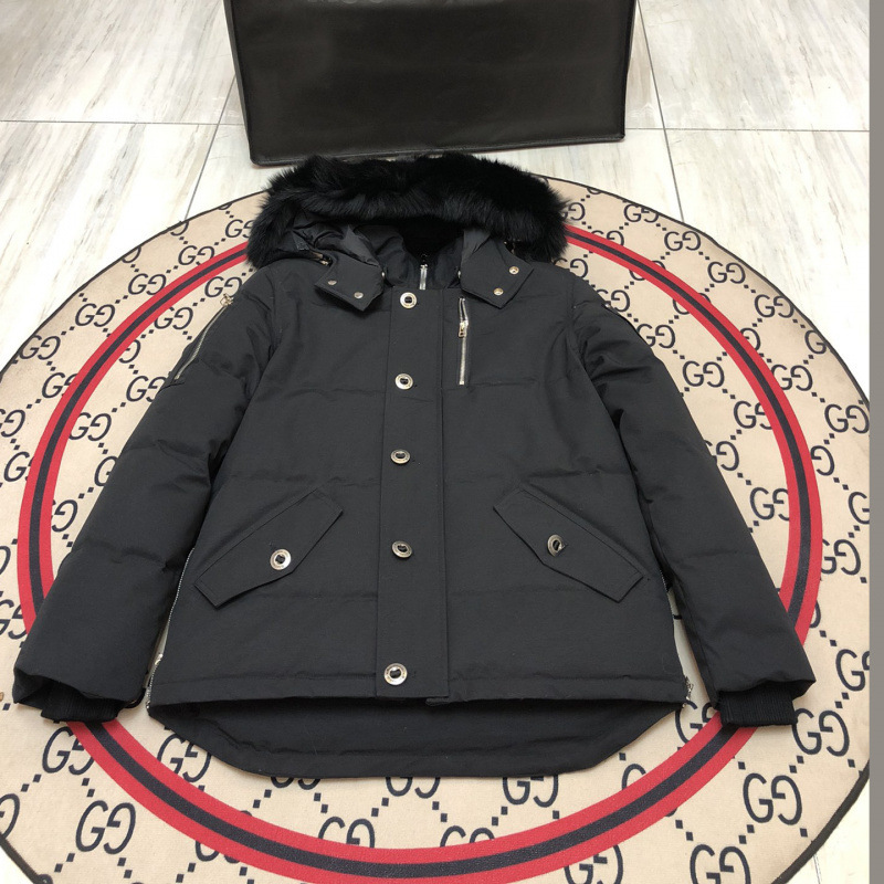 Black-06 mens black fur collar