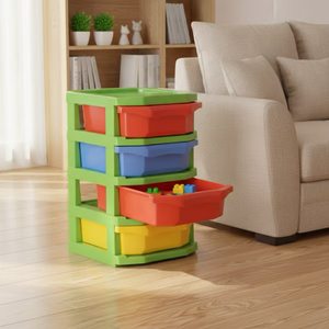 New Durable TOP Mini 4-<b>Drawer</b> Compact Plastic <b>File</b> Storage Cabinet Organizer Chest with for Home Office - Product Image 6