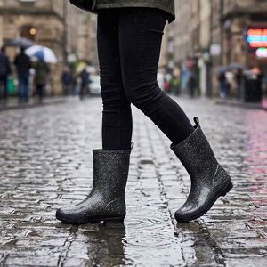 <span class=keywords><strong>Bottes</strong></span> <span class=keywords><strong>de</strong></span> pluie brillantes avec logo OEM, tendance, résistantes, imperméables, antidérapantes, <span class=keywords><strong>bottes</strong></span> en caoutchouc pour femmes - Product Image 4