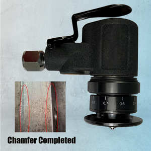 Lematec Mini Pneumatic Chamfering Machine 45 Degree Adjustable Angle 0C~1C Capacity Air Inlet 1/4 Inch Taiwan Made - Product Image 2